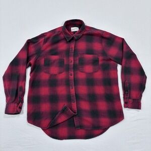 Universal Thread Women's Flannel Plaid Button-Up Long Sleeve Shirt‎ Red XS